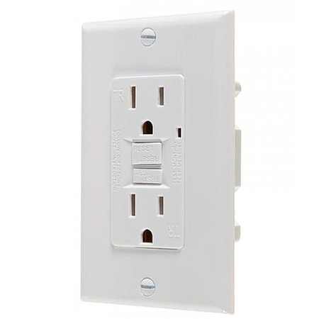 AMERICAN IMAGINATIONS 1.69-in. x 1.32-in. Electrical GFCI Receptacle In White CULUS AI-35022